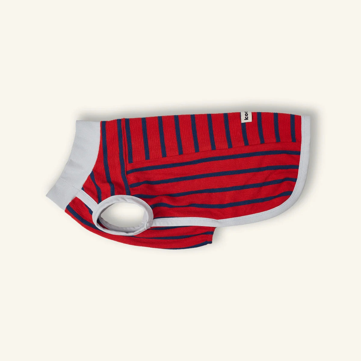 Red Striped Towel Fabric Tank Top for Dachshund