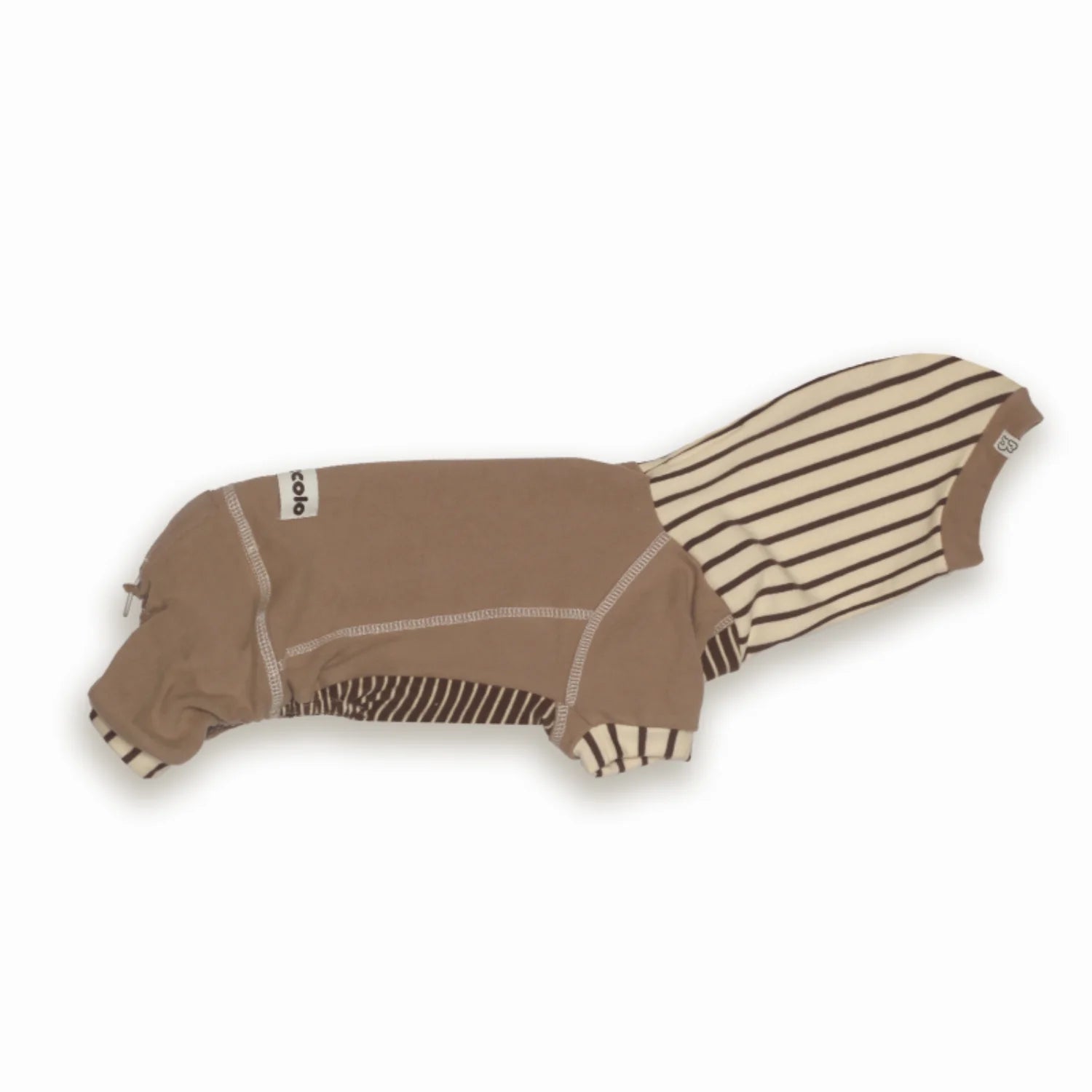 Caramel Striped Fleece Onesie Hoodie for Dachshunds