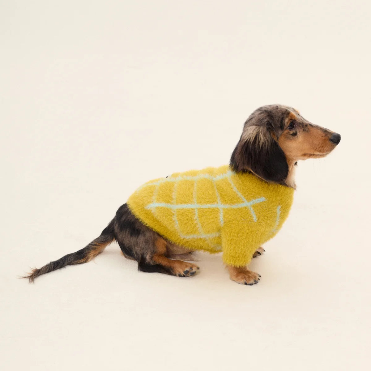 Check Faux Mink Sweater for Dachshund