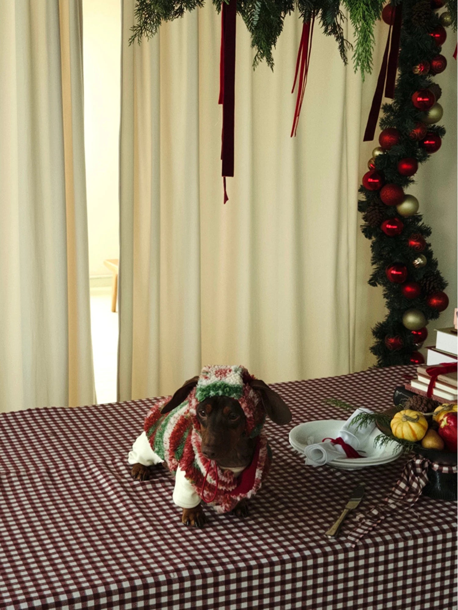 Christmas Sherpa Fleece Vest for Dachshunds