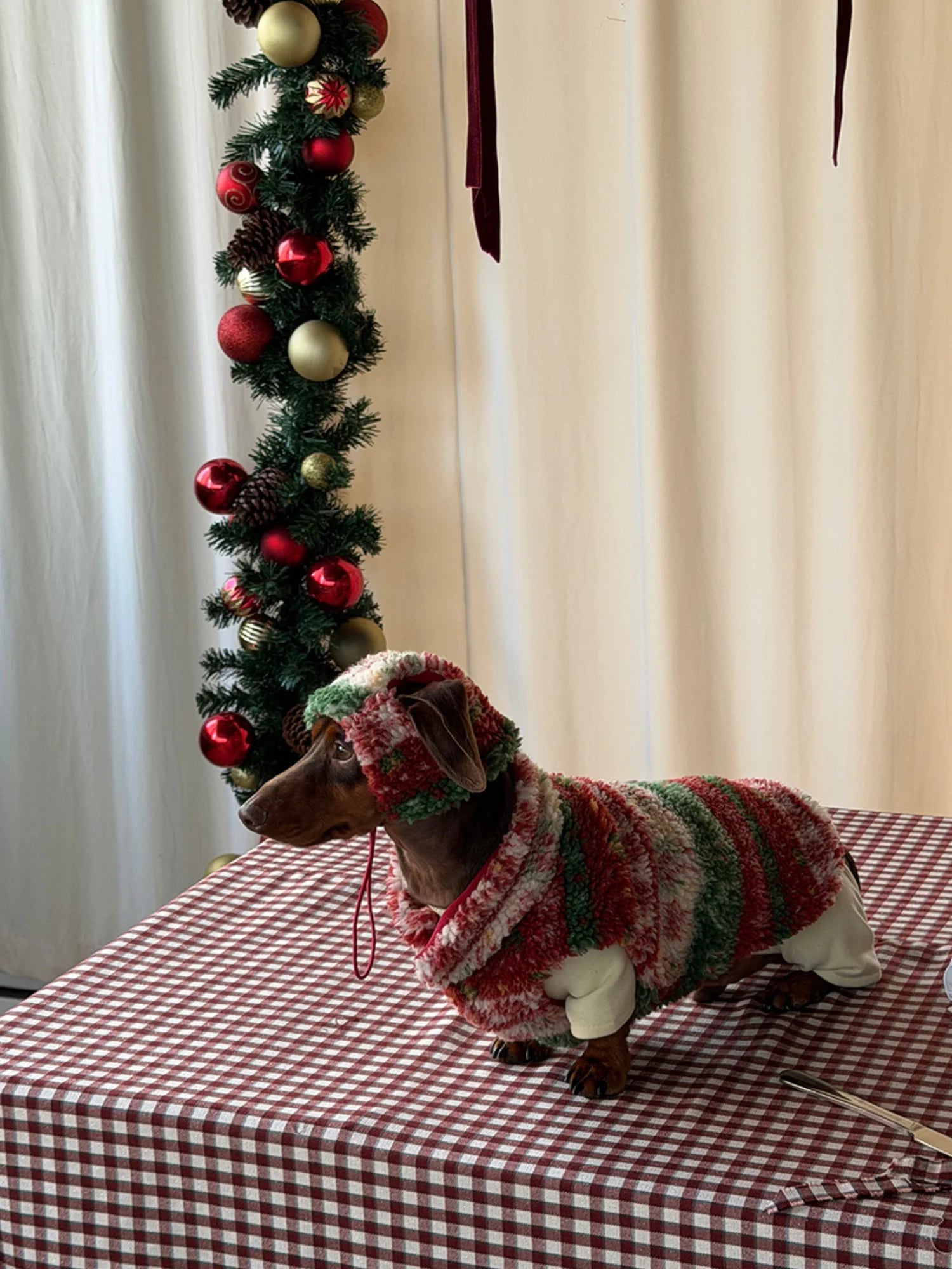 Christmas Sherpa Fleece Vest for Dachshunds