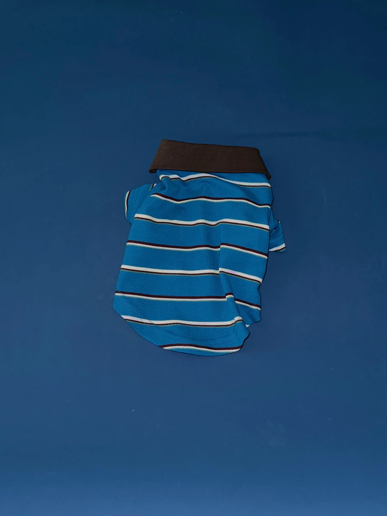 Classic Blue Striped Polo Shirt for Dachshund