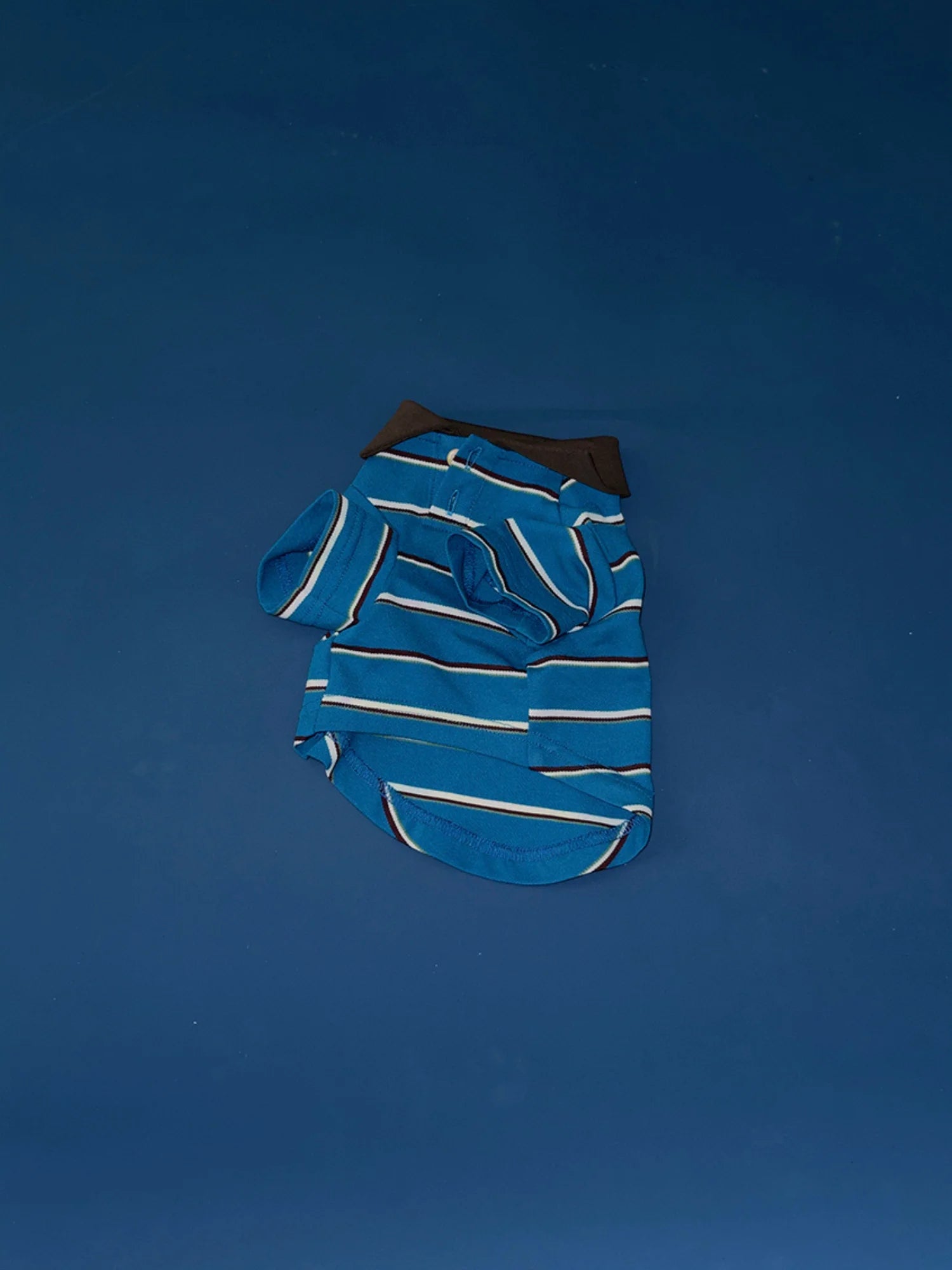 Classic Blue Striped Polo Shirt for Dachshund