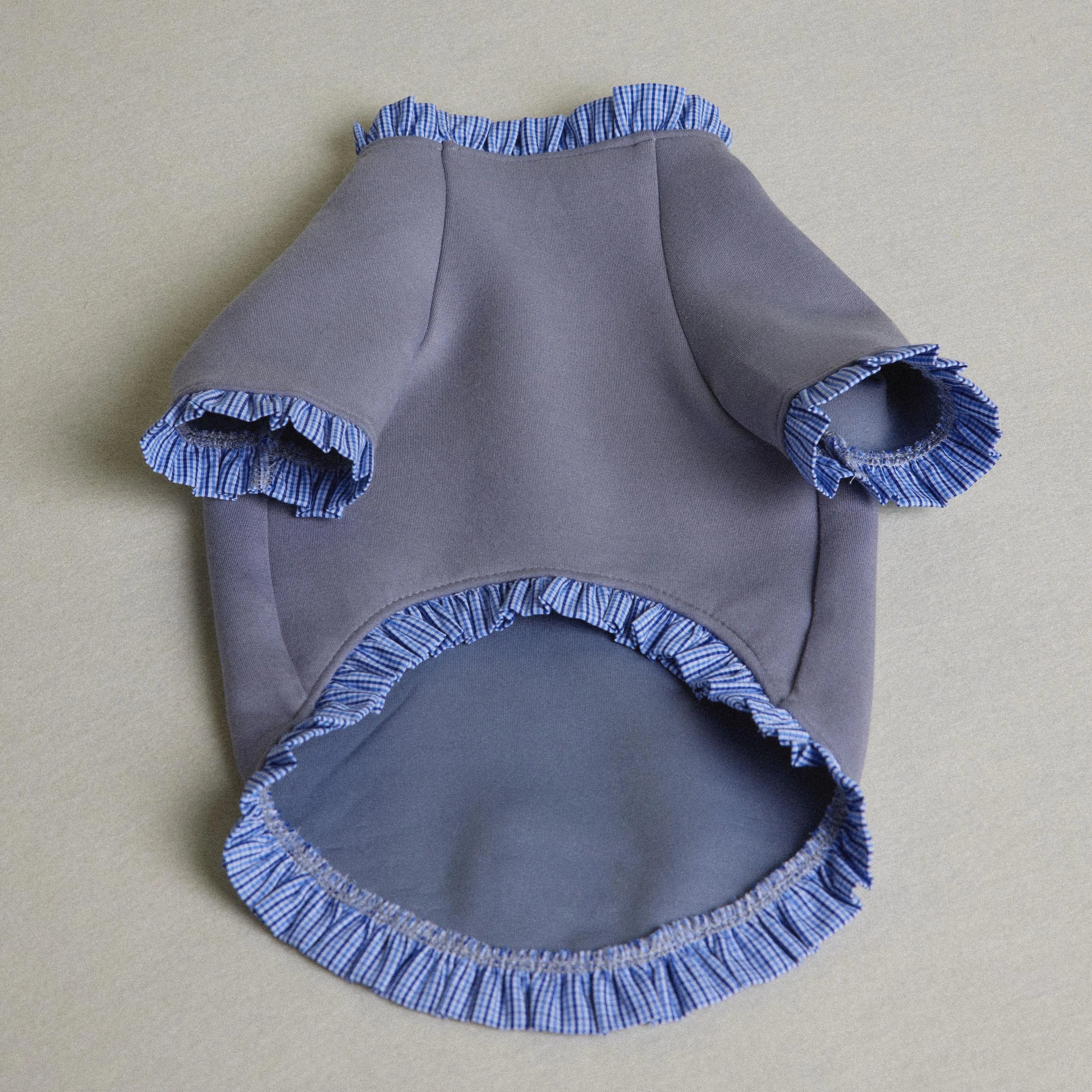 Dachshund Autumn & Winter Gray-Blue Plaid Layered Sweatshirt