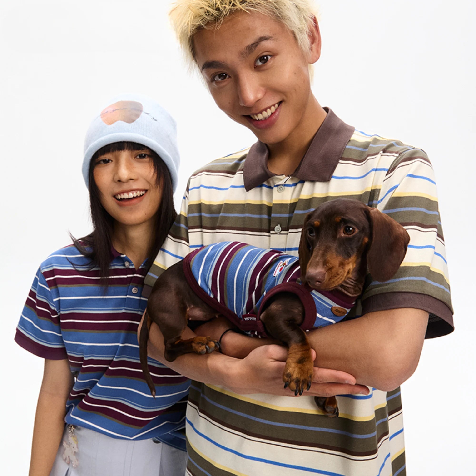 Matching Striped Summer Outfit for Dachshunds & Owners