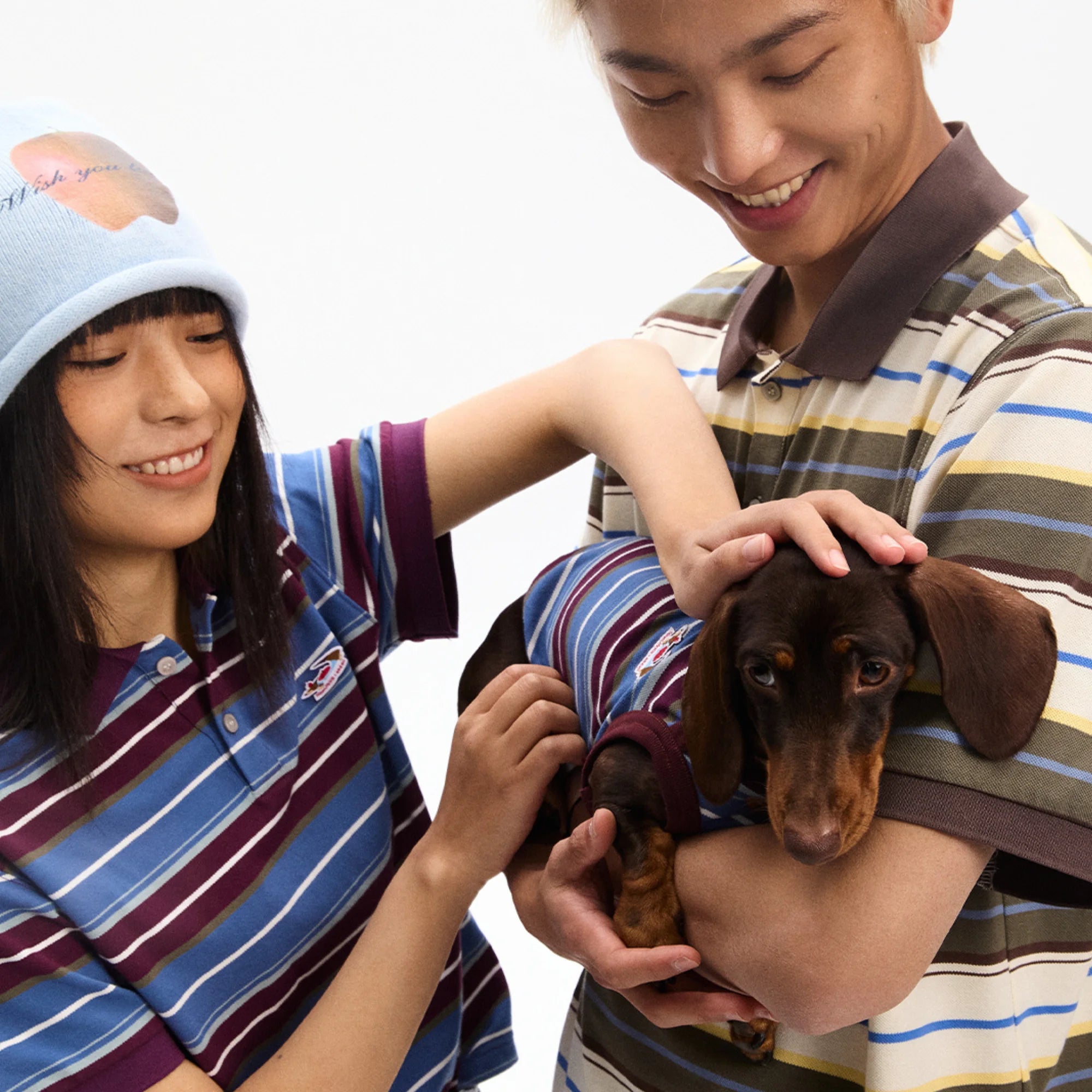 Matching Striped Summer Outfit for Dachshunds & Owners