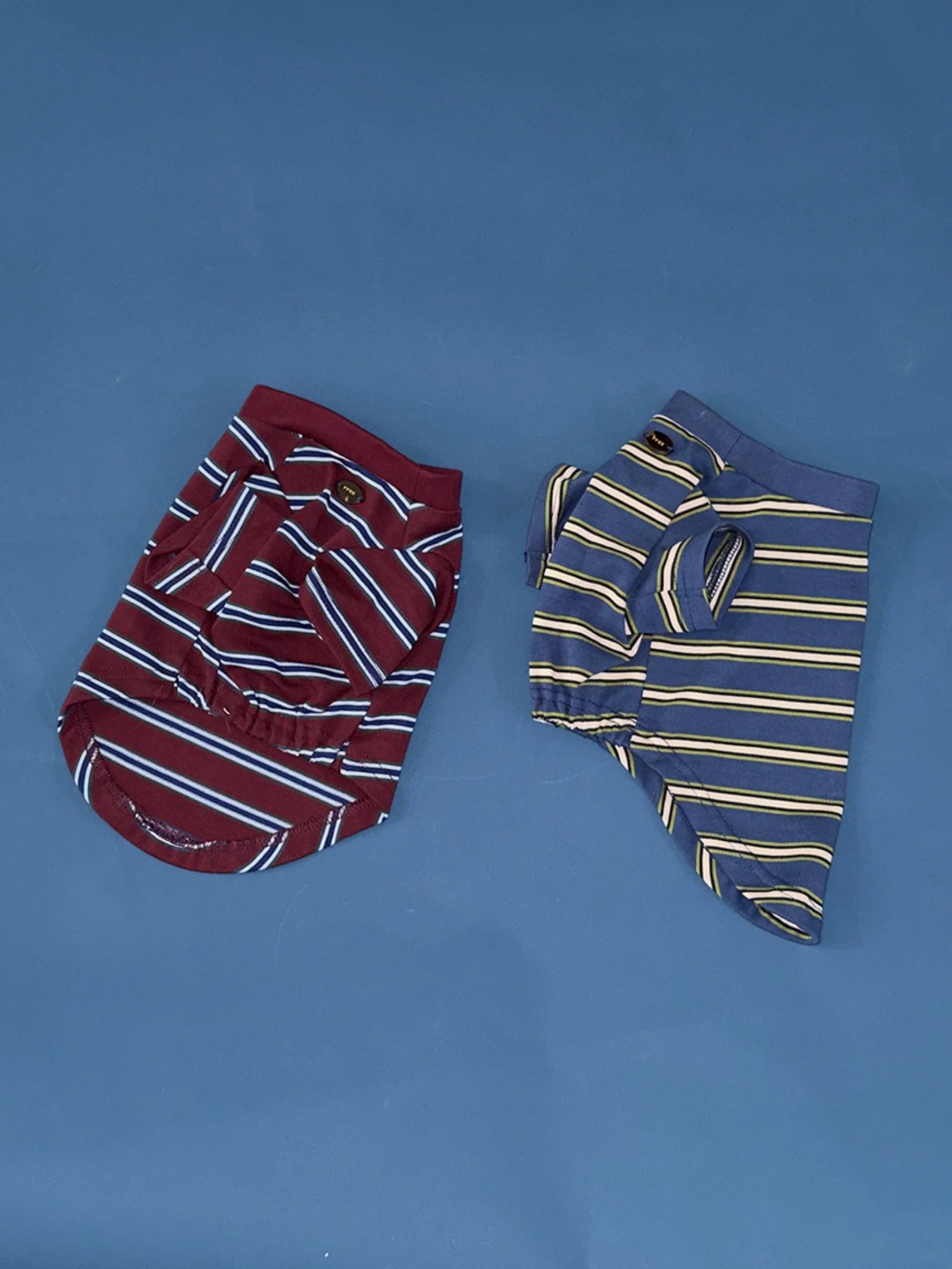 Red Blue Retro Striped T-shirts for Wiener Dog, Westie