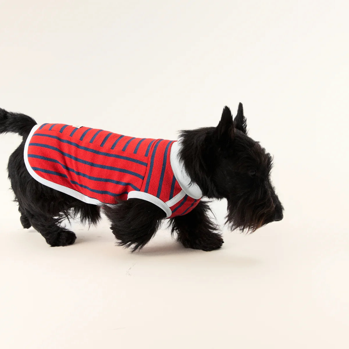 Red Striped Towel Fabric Tank Top for Dachshund