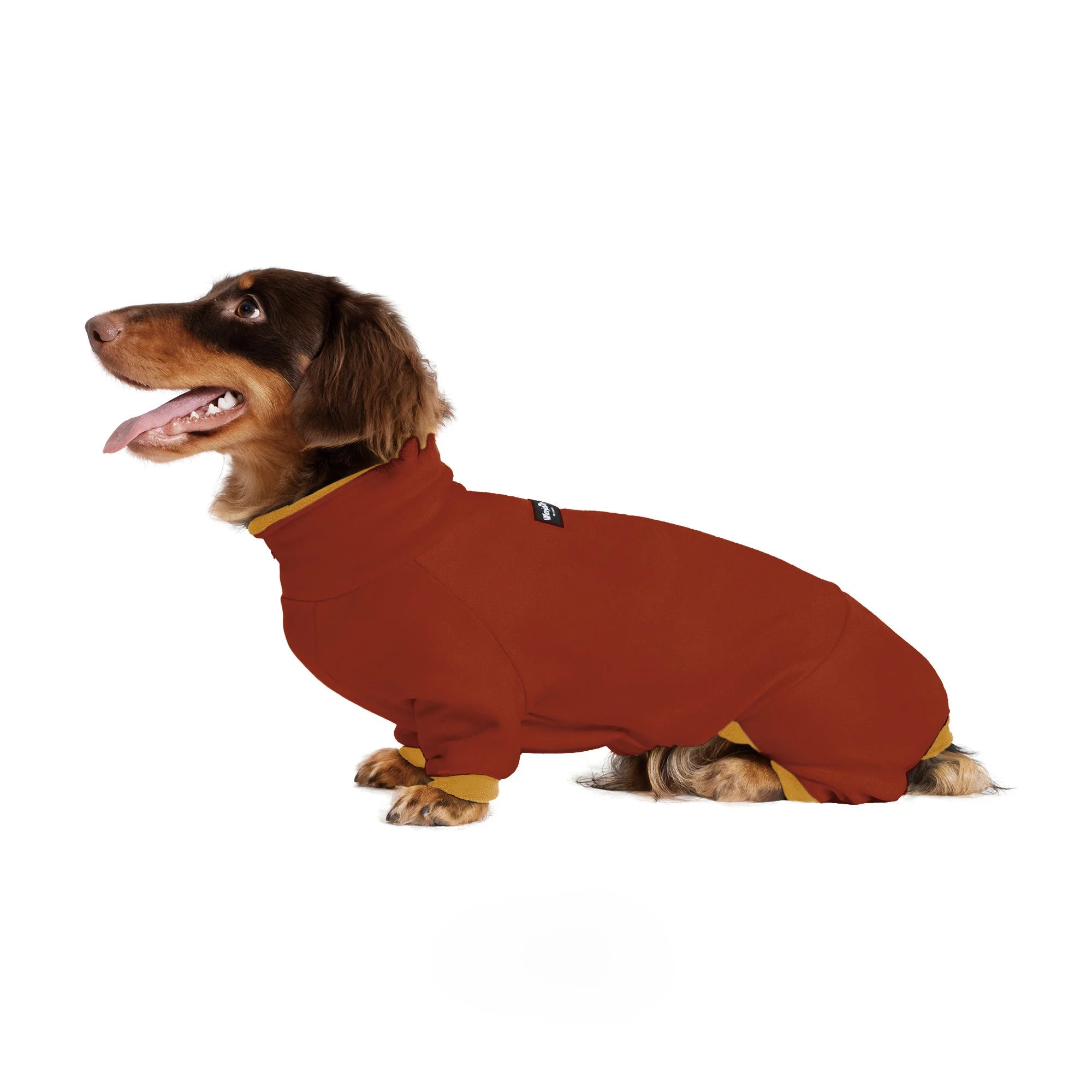 Stretch Fleece Warm Onesie for Dachshunds - Red