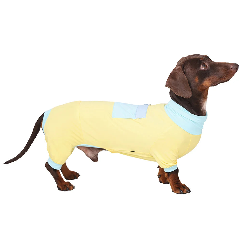 Summer Bright Yellow Cooling Onesie for Dachshunds
