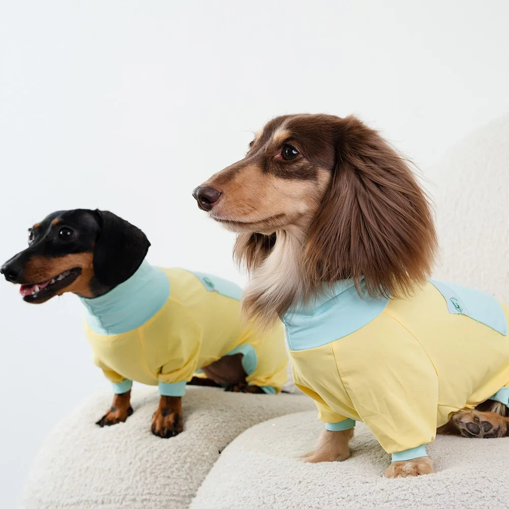 Summer Bright Yellow Cooling Onesie for Dachshunds