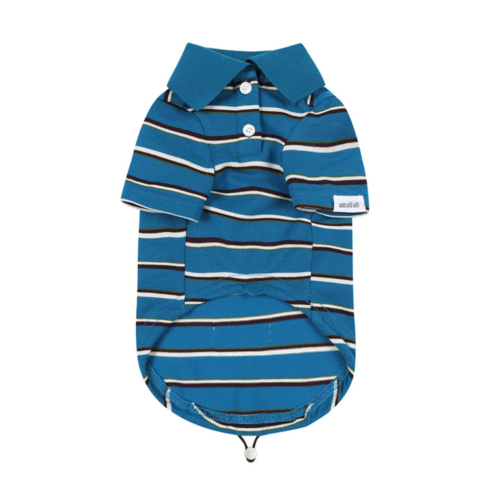 Updated Blue Striped POLO Shirt for Dachshund