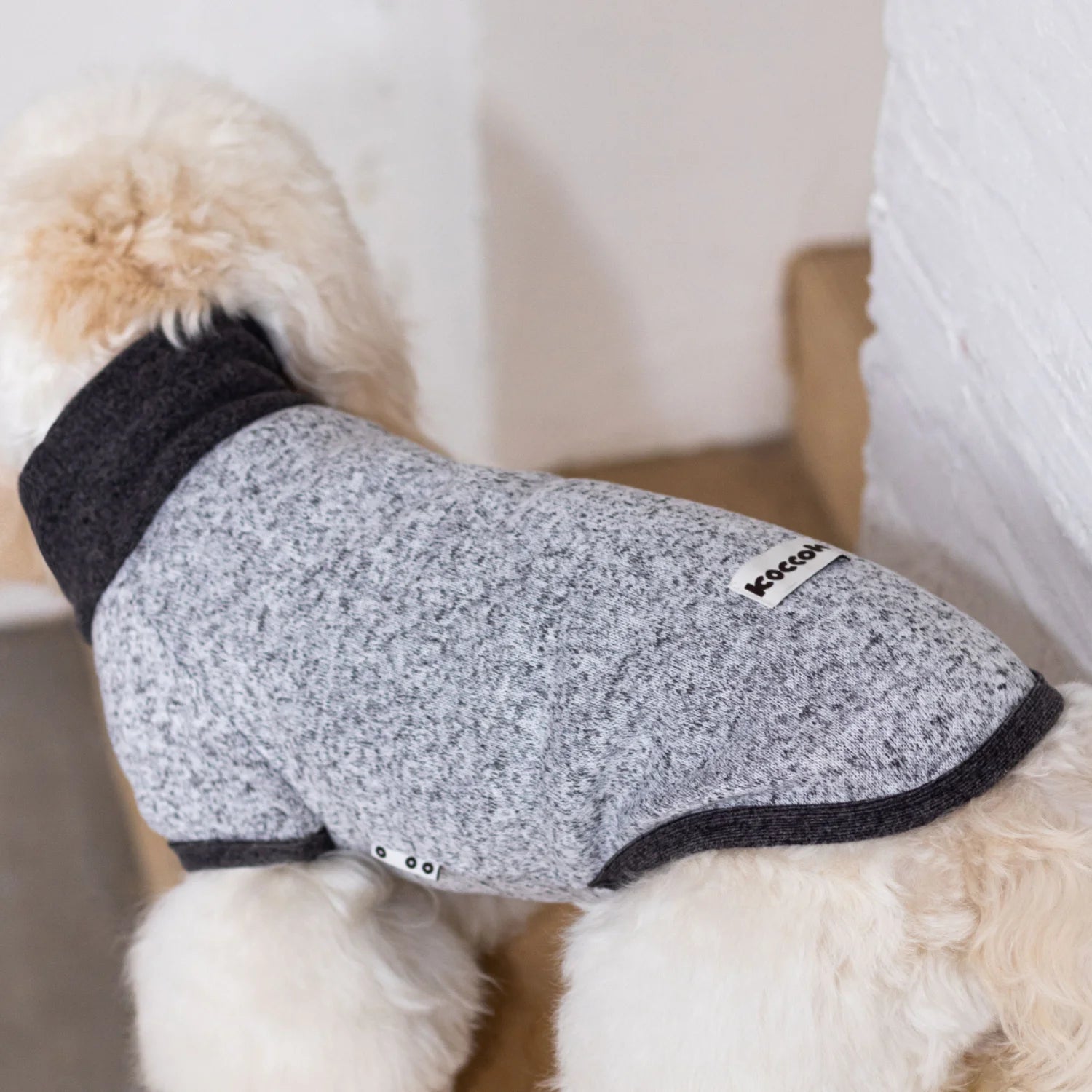 Wool Fleece Two-Leg Black Gray Sweater for Dachshunds